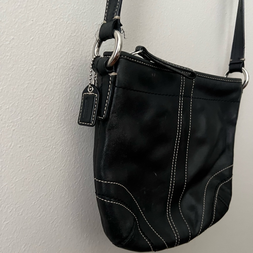 Coach Black Leather Crossbody Bag - Picture 2 of 11